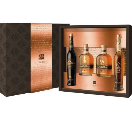 Marzadro Kolekcia "Grappa Piramide Allegra" 41% 4x0,2 l (kazeta)