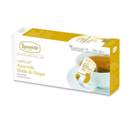 Ronnefeldt LeafCup Ayurveda Herbs & Ginger bylinný čaj 15 x 2,8g