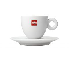 illy šálka biela espresso lungo s podšálkou 120 ml