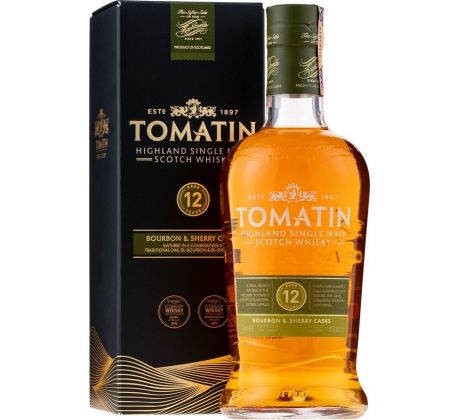 Tomatin 12 Years Old Bourbon & Sherry Casks 43% 1 l (kartón)