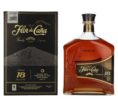 Flor de Caña Centenario 18 Years Old Single Estate Rum 40% 1 l (kartón)