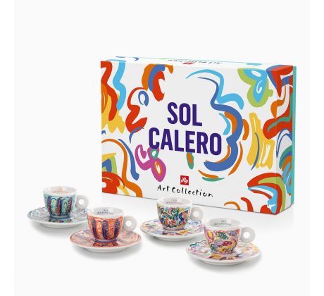 illy SOL CALERO kolekcia espresso šálok 4 ks