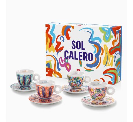 illy SOL CALERO kolekcia cappuccino šálok 4 ks